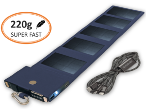 Sunslice Photon Solar Powerbank for Smartphones - Super Compact Lightweight and Portable - Blue